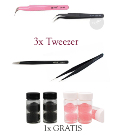 Combinatiedeal : 3x Tweezer = 1x Tweezer Cleaner GRATIS